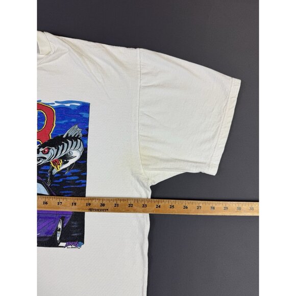 Rare Vintage 1996 90s Killer Cuda Chrysler Plymouth Barracuda Car Racing Art Tee - Picture 8 of 9